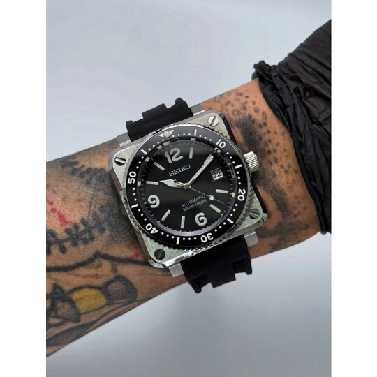 Custom Seiko Mod • Black BR03 Lumed Bezel • 42mm